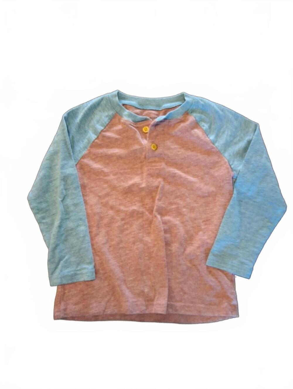 Jumping Beans Red Blue Long Sleeve Henley T-Shirt Boys Size 4T